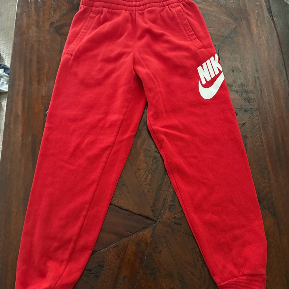 Nike Kids Red Sweatpants with Logo
